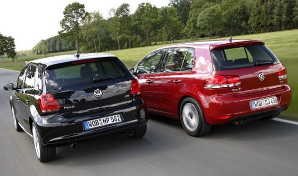 The VW Golf is distant leader at 38860 sales and 3.6%, and the VW Polo is 